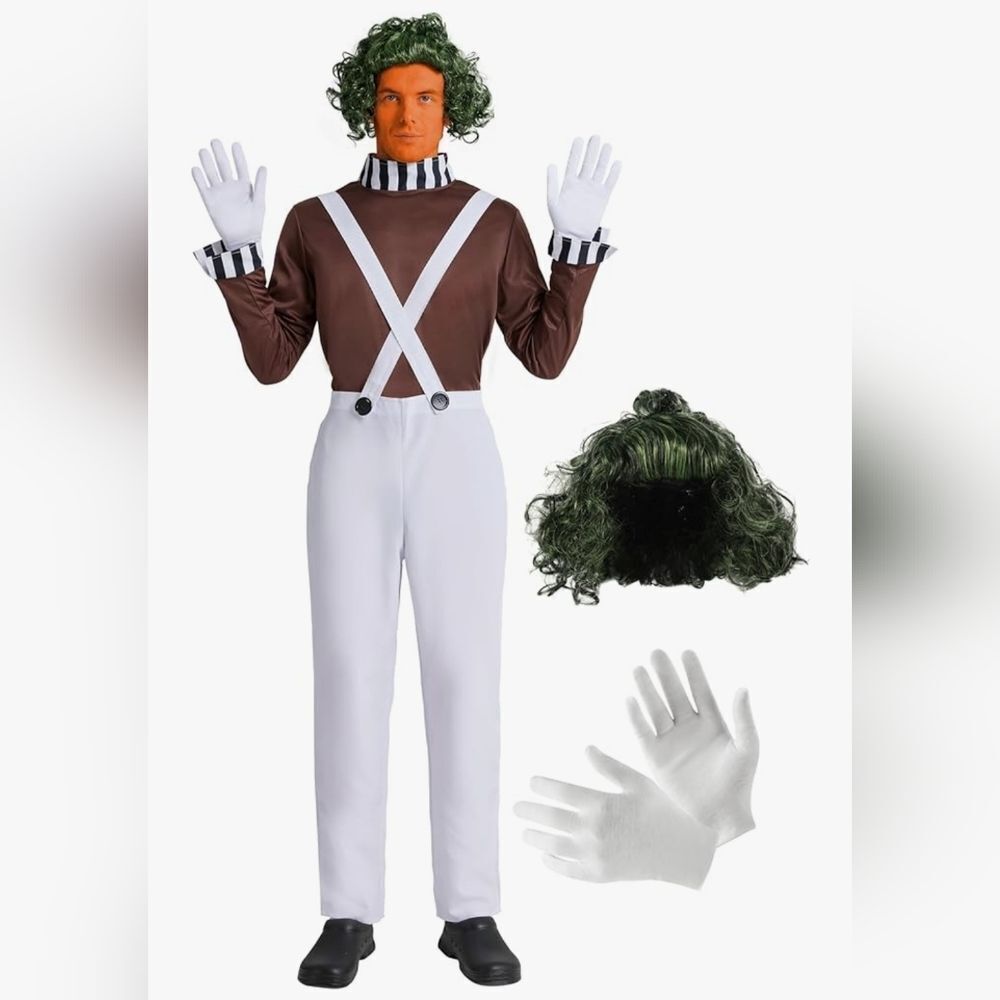 🩵⏭️NIB Oompa Loompa Chocolate Factory Costume Set Men's XLarge